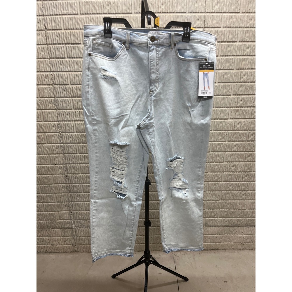 Sofia Jeans Beatrix Relaxed Boyfriend Mid Rise Ankle Distressed Light Wash 14‎